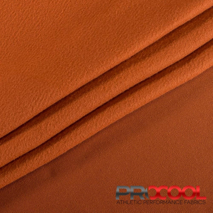 Stay dry and confident in our ProCool FoodSAFE® Medium Weight Soft Fleece Fabric (W-344) with BPA Free in Orange Dusk
