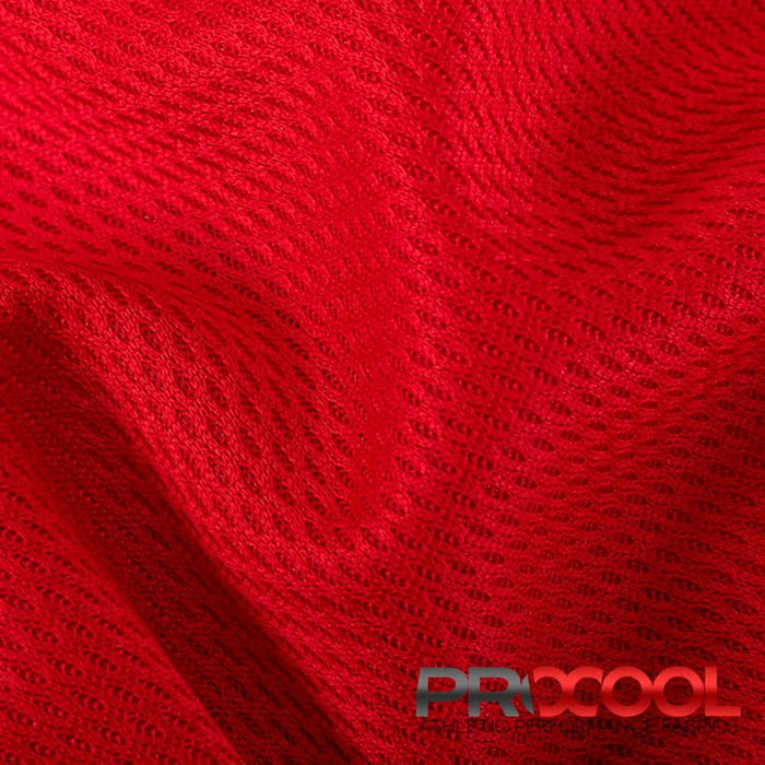 ProCool FoodSAFE® Light-Medium Weight Jersey Mesh Fabric (W-337) with Child Safe in Red. Durability meets design.