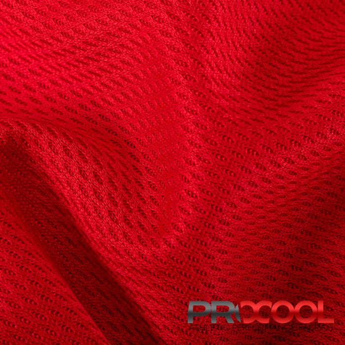 Choose sustainability with our ProCool® Dri-QWick™ Jersey Mesh Silver CoolMax Fabric (W-433), in Red is designed for Child Safe