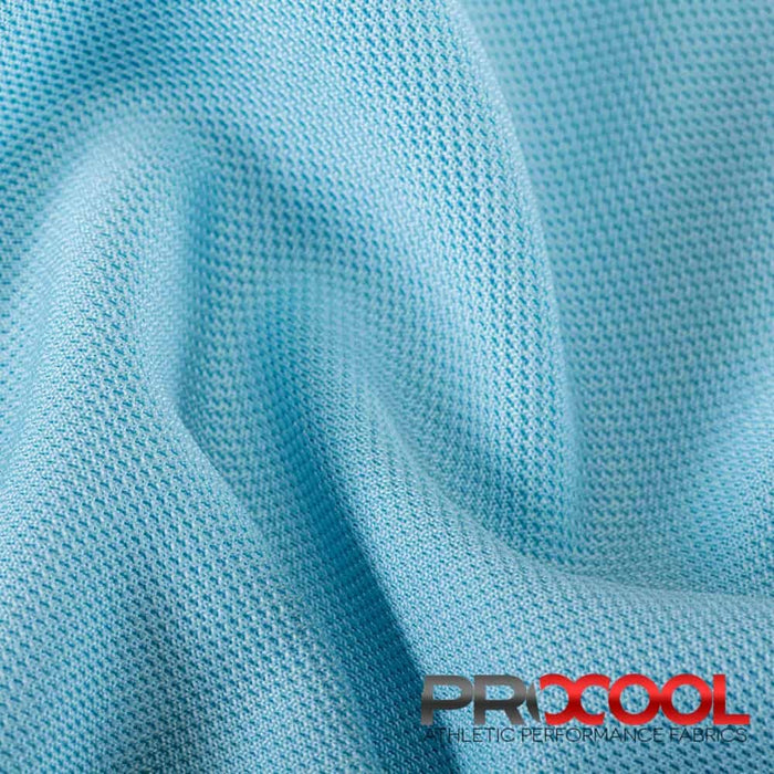 ProCool FoodSAFE® Medium Weight Pique Mesh CoolMax Fabric (W-336) with Latex Free in Baby Blue. Durability meets design.