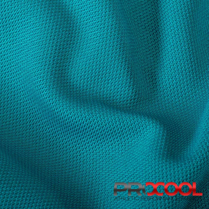 Choose sustainability with our ProCool FoodSAFE® Medium Weight Pique Mesh CoolMax Fabric (W-336), in Deep Teal is designed for Child Safe