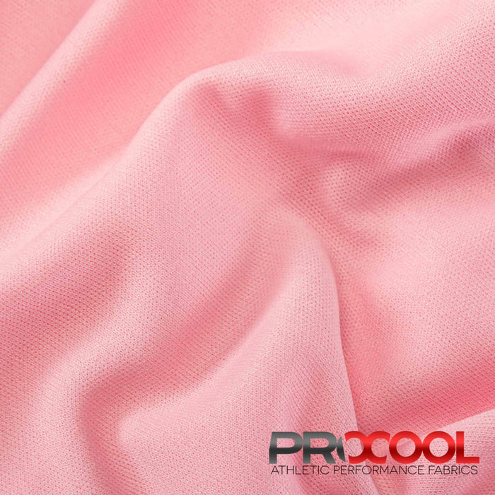 ProCool® Performance Interlock Silver CoolMax Fabric (W-435-Rolls) in Baby Pink, ideal for Circus Tricks. Durable and vibrant for crafting.