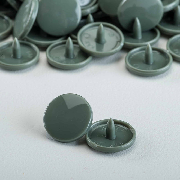 KAM Size 20 Snaps -100 piece Caps Slate Grey Used For Cloth Daipers