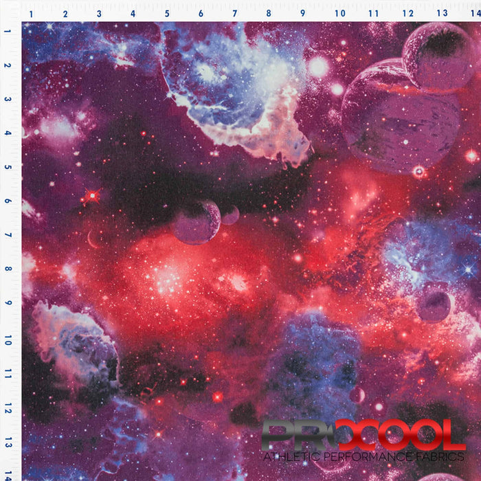 ProCool® Performance Interlock Silver Print CoolMax Fabric (W-624) in Red Galaxy is designed for Vegan. Advanced fabric for superior results.