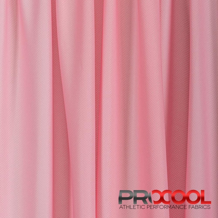 ProCool® Dri-QWick™ Jersey Mesh Silver CoolMax Fabric (W-433) in Baby Pink with HypoAllergenic. Perfect for high-performance applications. 