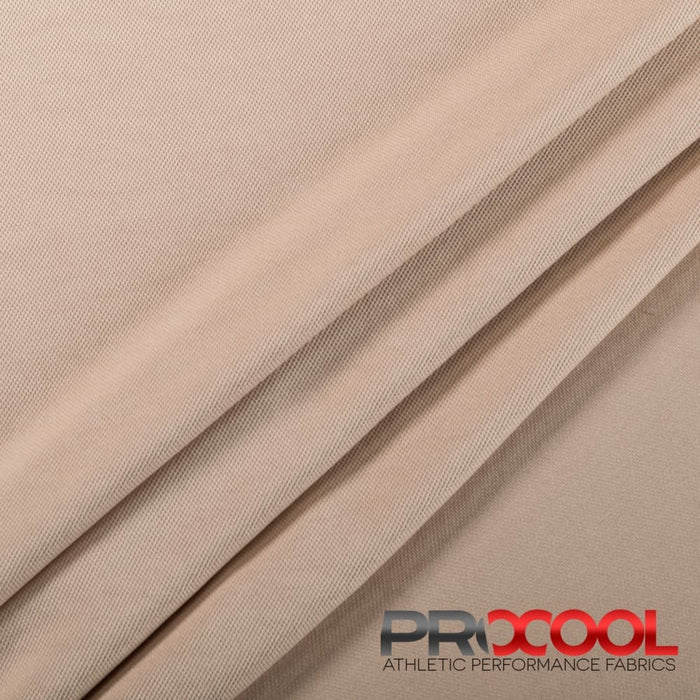ProCool® Dri-QWick™ Sports Pique Mesh CoolMax Fabric (W-514) in Nude with Medium-Heavy Weight. Perfect for high-performance applications. 