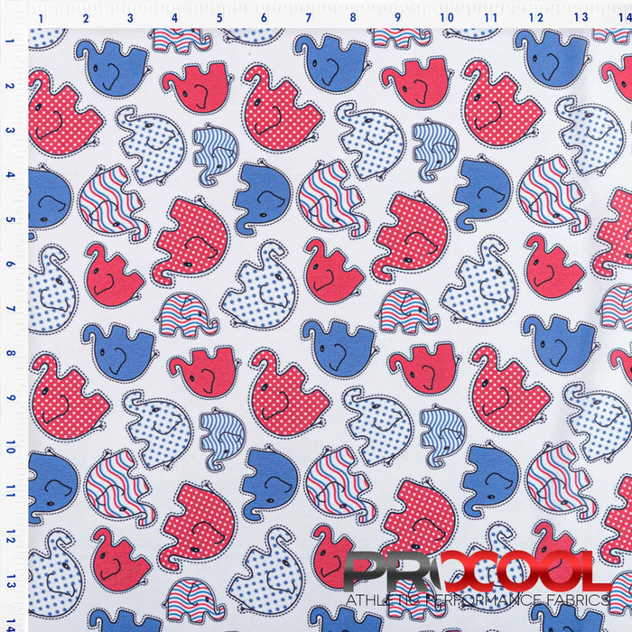 ProCool® Performance Interlock Print CoolMax Fabric (W-513) in Elephant Toss Glory is designed for Light-Medium Weight. Advanced fabric for superior results.