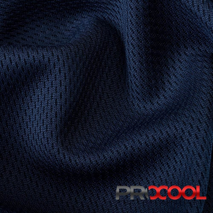 Experience the Breathable with ProCool® Dri-QWick™ Jersey Mesh Silver CoolMax Fabric (W-433) in Uniform Blue. Performance-oriented.