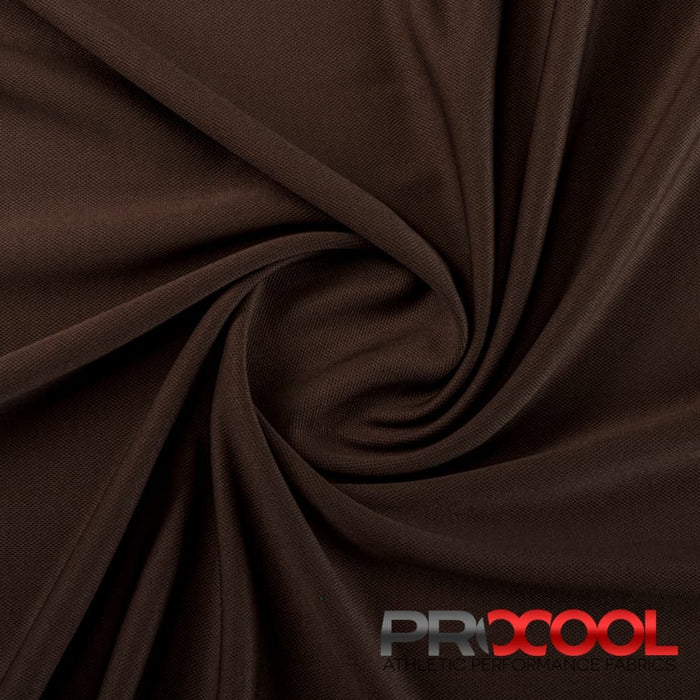 Introducing ProCool® Dri-QWick™ Sports Pique Mesh Silver CoolMax Fabric (W-529) with HypoAllergenic in Chocolate for exceptional benefits.