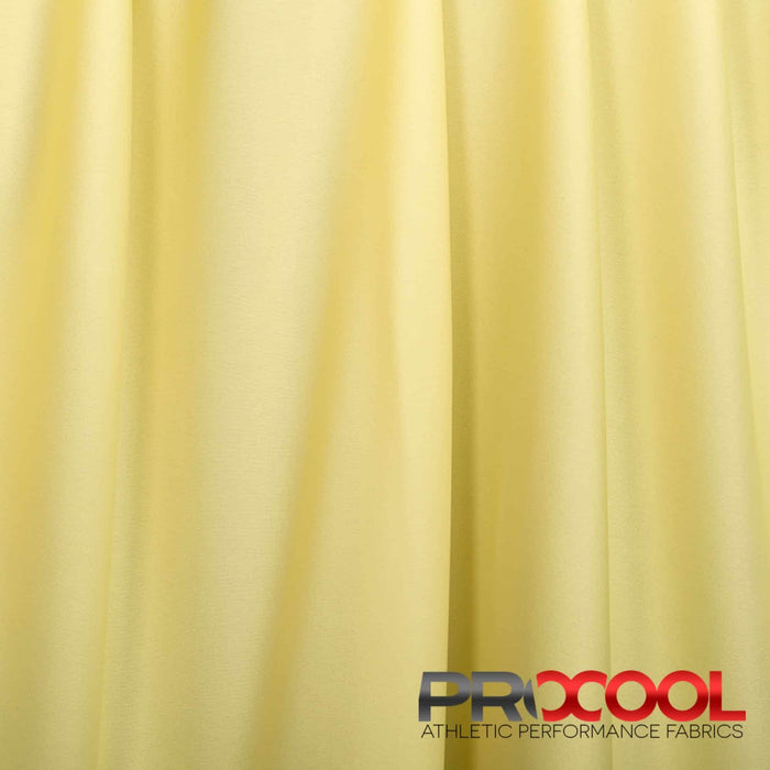 ProCool FoodSAFE® Lightweight Lining Interlock Fabric (W-341) in Baby Yellow with Breathable. Perfect for high-performance applications. 
