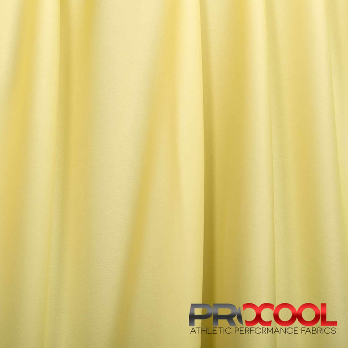 ProCool® Performance Interlock Silver CoolMax Fabric (W-435-Rolls) in Baby Yellow is designed for Vegan. Advanced fabric for superior results.