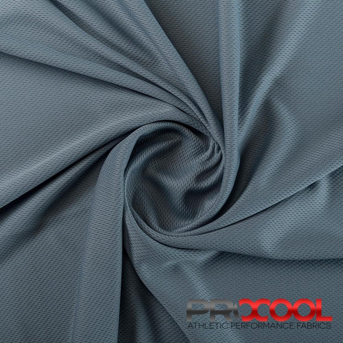 ProCool FoodSAFE® Light-Medium Weight Jersey Mesh Fabric (W-337) with Stay Dry in Stone Grey. Durability meets design.