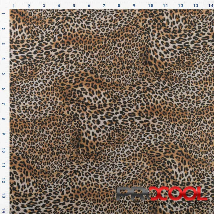 ProCool® Dri-QWick™ Sports Pique Mesh Print CoolMax Fabric  (W-620) in Baby Leopard with Breathable. Perfect for high-performance applications. 