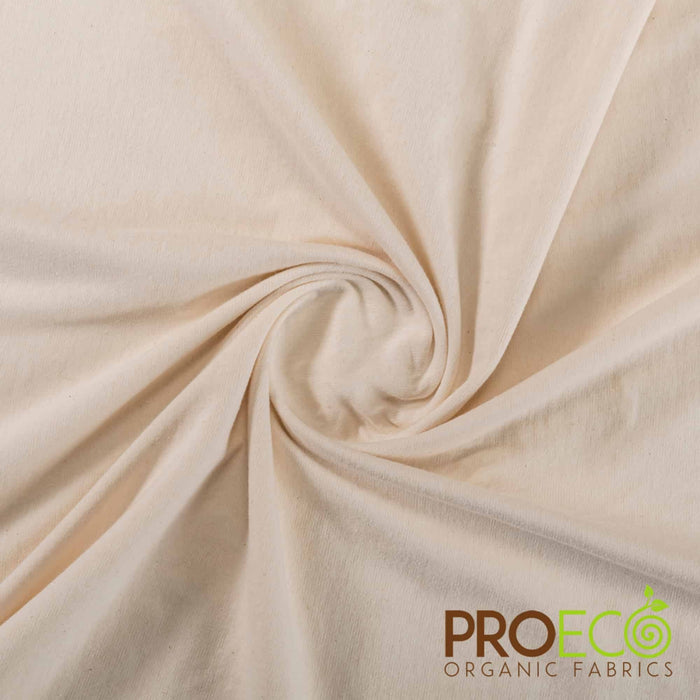 ProECO® Stretch-FIT Organic Cotton SHEER Jersey LITE Silver Fabric Natural Used for Bed liners