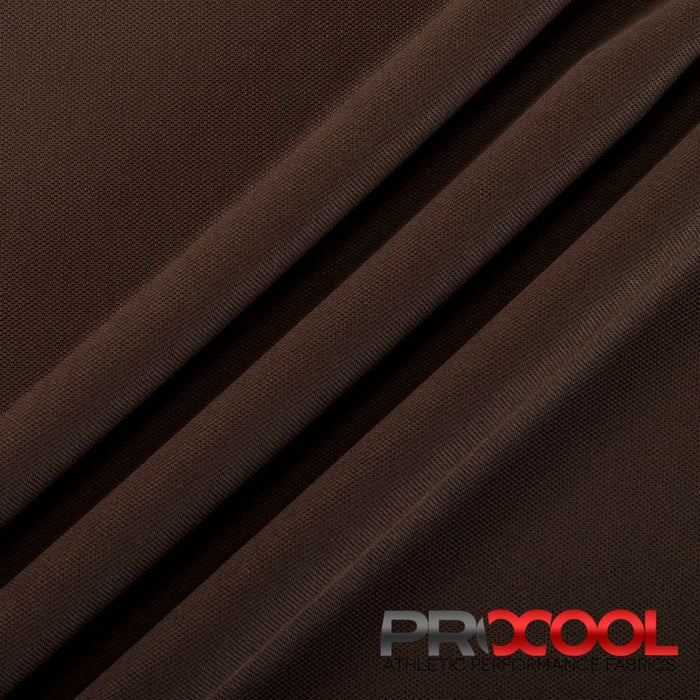 Introducing ProCool FoodSAFE® Medium Weight Pique Mesh CoolMax Fabric (W-336) with Child Safe in Chocolate for exceptional benefits.