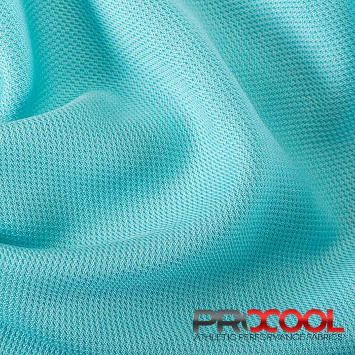 ProCool® Dri-QWick™ Sports Pique Mesh CoolMax Fabric (W-514) in Seaspray, ideal for Bikewears. Durable and vibrant for crafting.