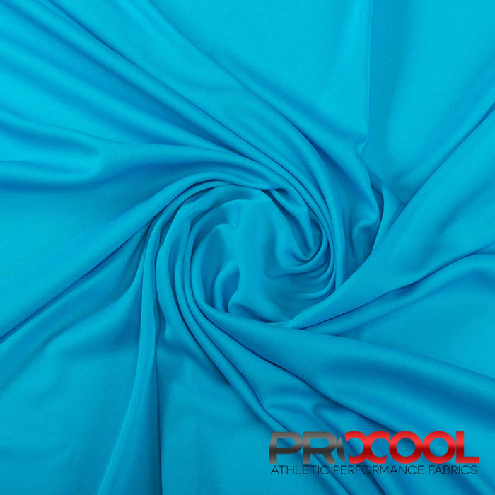 Experience the Child Safe with ProCool® Performance Interlock Silver CoolMax Fabric (W-435-Yards) in Aqua. Performance-oriented.