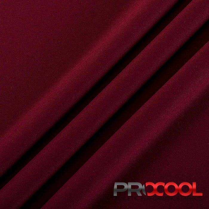 Experience the Vegan with ProCool FoodSAFE® Lightweight Lining Interlock Fabric (W-341) in Burgundy . Performance-oriented.