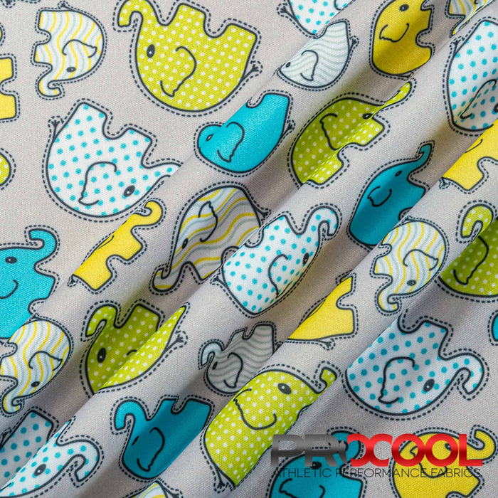 Discover the ProCool® Performance Interlock Silver Print CoolMax Fabric (W-624) Perfect for Active Wear. Available in Elephant Toss Original. Enrich your experience