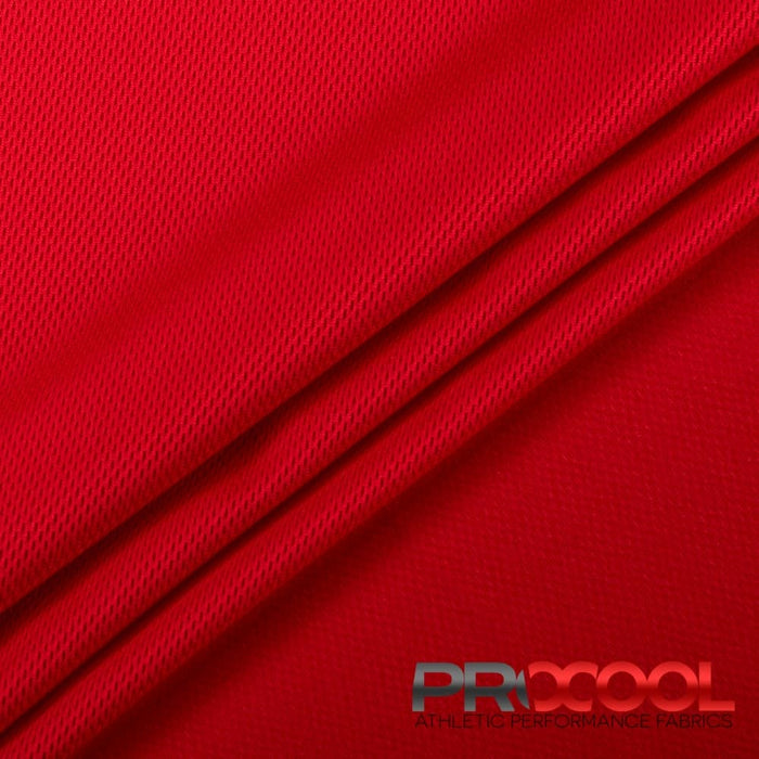 Luxurious ProCool® Dri-QWick™ Jersey Mesh CoolMax Fabric (W-434) in Red, designed for Hockey Jerseys. Elevate your craft.