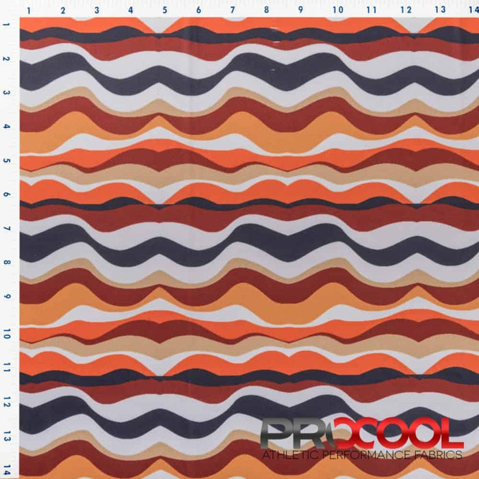 Meet our ProCool® Performance Interlock Print CoolMax Fabric (W-513), crafted with top-quality Light-Medium Weight in Colorful Waves for lasting comfort.