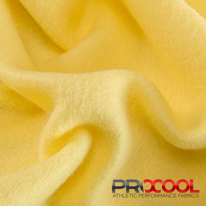 Meet our ProCool® Dri-QWick™ Sports Fleece CoolMax Fabric (W-212), crafted with top-quality Chemical Free in Light Yellow for lasting comfort.