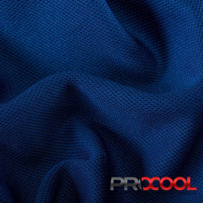 Luxurious ProCool® Dri-QWick™ Sports Pique Mesh Silver CoolMax Fabric (W-529) in Saturn Blue, designed for Active Wear. Elevate your craft.