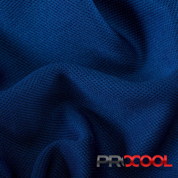 ProCool FoodSAFE® Medium Weight Pique Mesh CoolMax Fabric (W-336) in Saturn Blue with HypoAllergenic. Perfect for high-performance applications. 