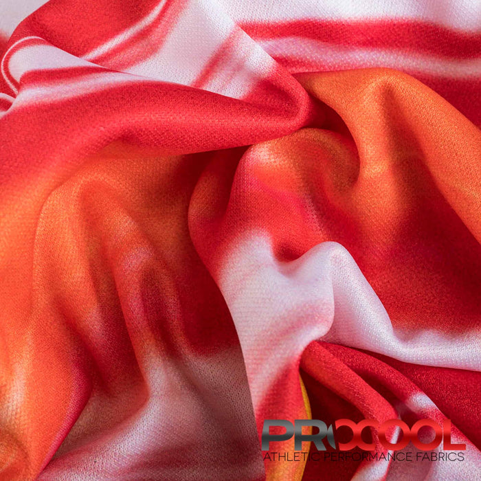 ProCool® Performance Interlock Silver Print CoolMax Fabric (W-624) with Vegan in Sunburst. Durability meets design.