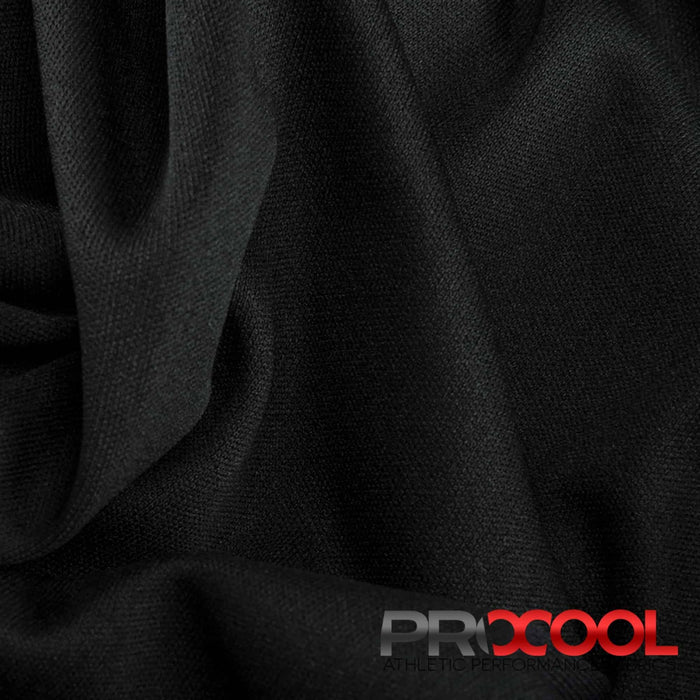 ProCool FoodSAFE® Lightweight Lining Interlock Fabric (W-341) in Black with Child Safe. Perfect for high-performance applications. 