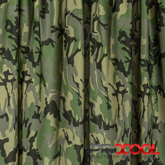 Luxurious ProCool® Dri-QWick™ Jersey Mesh Print CoolMax Fabric (W-622) in Hunter Camo, designed for Cheer Uniforms. Elevate your craft.