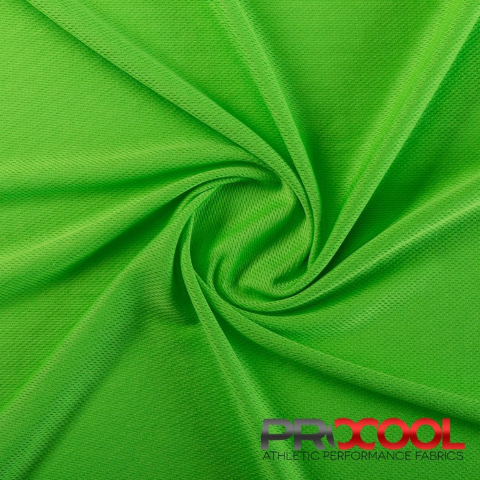 Versatile ProCool® Dri-QWick™ Jersey Mesh Silver CoolMax Fabric (W-433) in Spring Green for Bikewears. Beauty meets function in design.