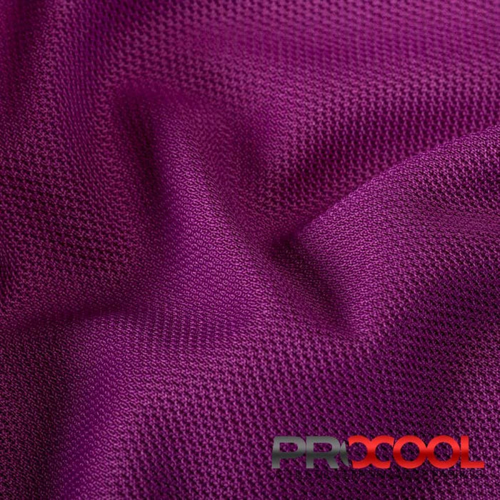 Stay dry and confident in our ProCool FoodSAFE® Medium Weight Pique Mesh CoolMax Fabric (W-336) with HypoAllergenic in Rich Orchid