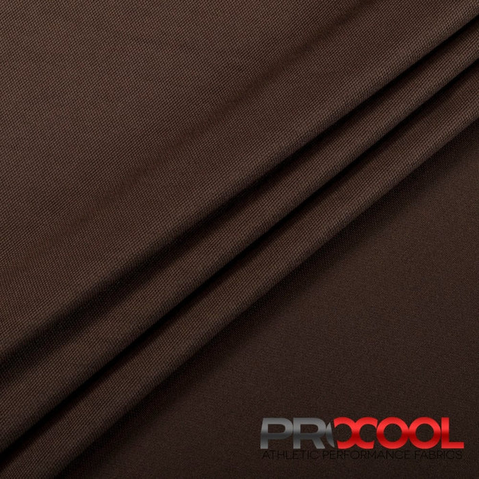 ProCool® Dri-QWick™ Sports Pique Mesh CoolMax Fabric (W-514) in Chocolate is designed for Child safe. Advanced fabric for superior results.
