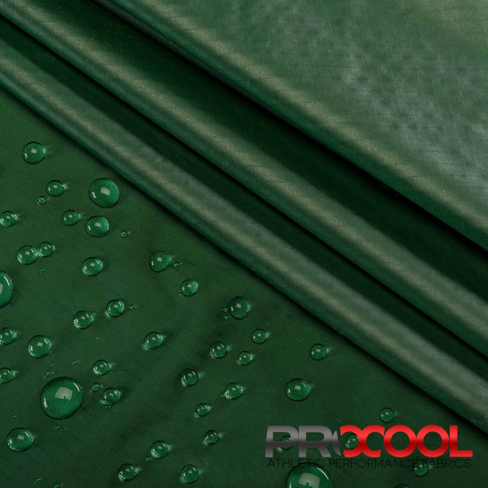 Nylon Ripstop Hydrophobic Fabric (W-325) in Green with Water Resistant. Perfect for high-performance applications. 