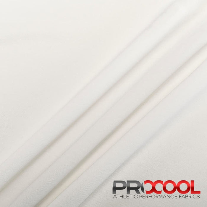 Experience the Dri-Quick with ProCool FoodSAFE® Medium Weight Xtra Stretch Jersey Fabric (W-346) in White. Performance-oriented.