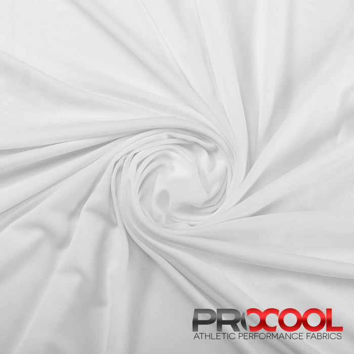 Introducing ProCool® Performance Interlock Silver CoolMax Fabric (W-435-Yards) with Latex Free in White for exceptional benefits.