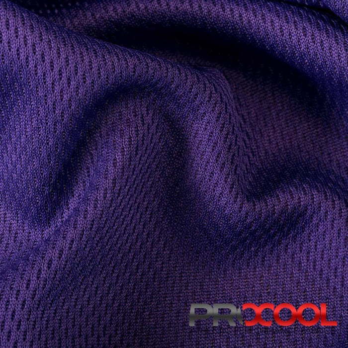 ProCool FoodSAFE® Light-Medium Weight Jersey Mesh Fabric (W-337) in Purple with Stay Dry. Perfect for high-performance applications. 