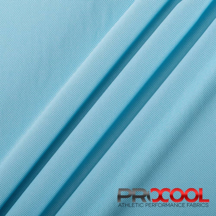 Introducing ProCool® Dri-QWick™ Sports Pique Mesh Silver CoolMax Fabric (W-529) with HypoAllergenic in Baby Blue for exceptional benefits.