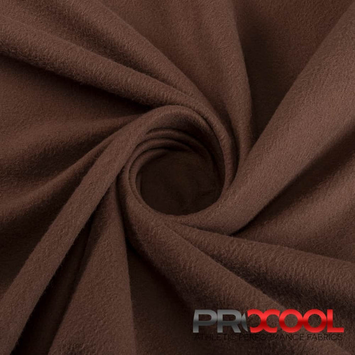 Choose sustainability with our ProCool FoodSAFE® Medium Weight Soft Fleece Fabric (W-344), in Chocolate is designed for HypoAllergenic