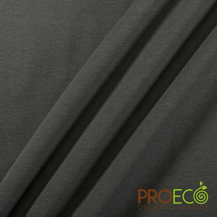 ProECO® Organic Cotton Interlock Fabric Charcoal Used for Mop pads
