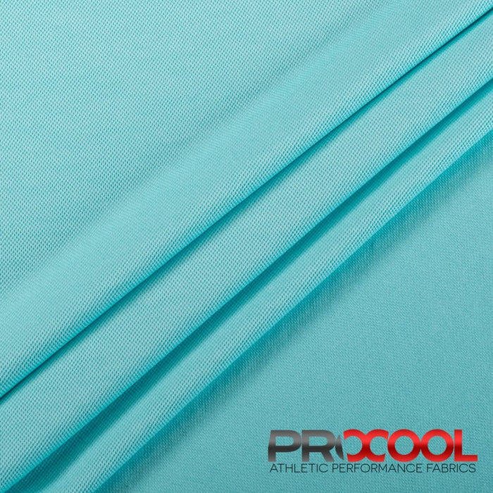 Stay dry and confident in our ProCool FoodSAFE® Medium Weight Pique Mesh CoolMax Fabric (W-336) with Latex Free in Seaspray