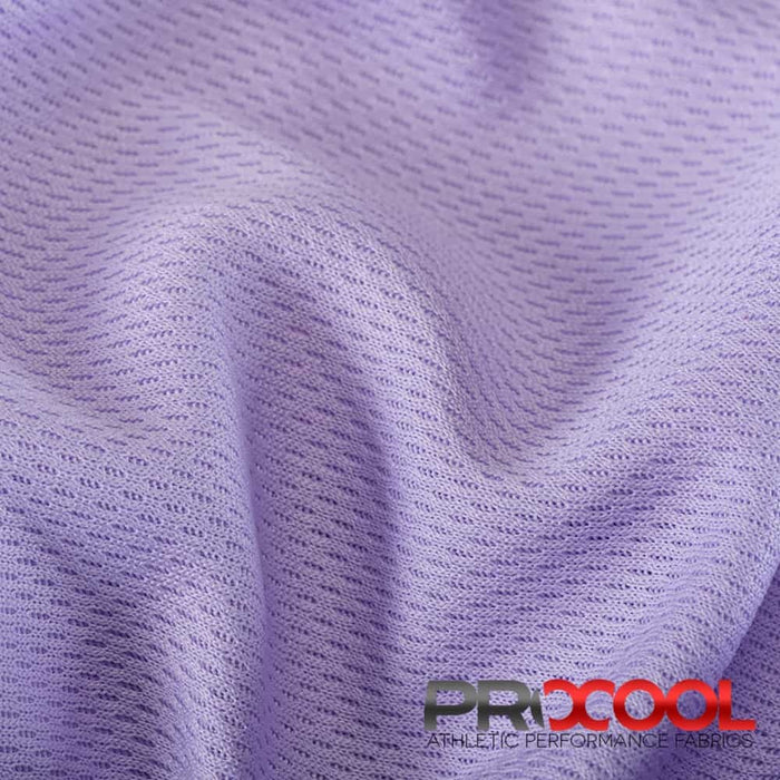 ProCool® Dri-QWick™ Jersey Mesh CoolMax Fabric (W-434) in Light Lavender, ideal for Bikewears. Durable and vibrant for crafting.