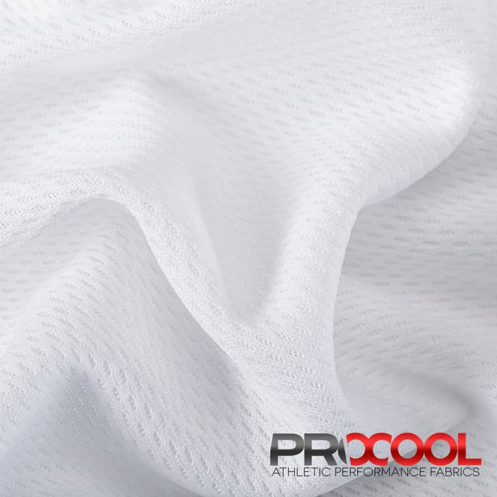 ProCool FoodSAFE® Light-Medium Weight Jersey Mesh Fabric (W-337) in White with Breathable. Perfect for high-performance applications.