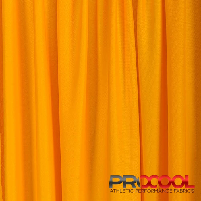 ProCool® Dri-QWick™ Jersey Mesh CoolMax Fabric (W-434) in Sun Gold with Child Safe. Perfect for high-performance applications. 