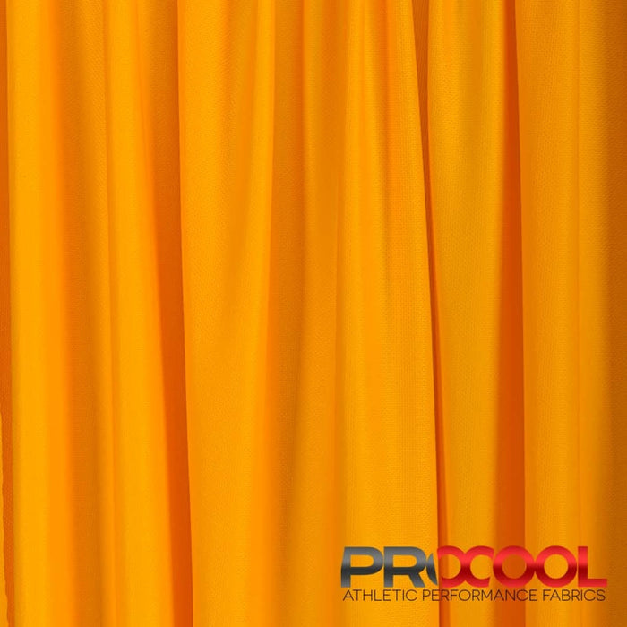 ProCool FoodSAFE® Light-Medium Weight Jersey Mesh Fabric (W-337) with HypoAllergenic in Sun Gold. Durability meets design.