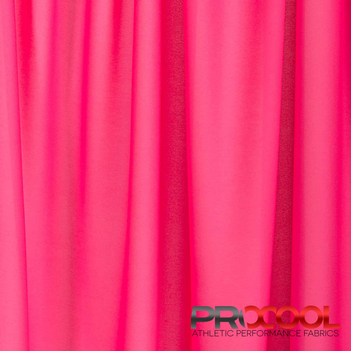 ProCool® Performance Interlock Silver CoolMax Fabric (W-435-Rolls) in Neon Pink, ideal for Shorts. Durable and vibrant for crafting.