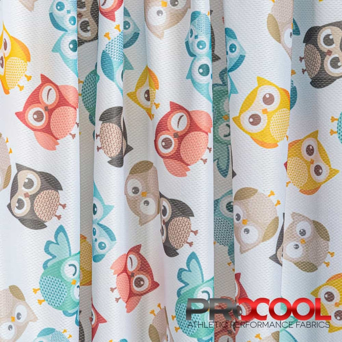 Discover the functionality of the ProCool® Dri-QWick™ Jersey Mesh Silver Print CoolMax Fabric (W-623) in Hoot Hoot White. Perfect for Dog Diapers, this product seamlessly combines beauty and utility