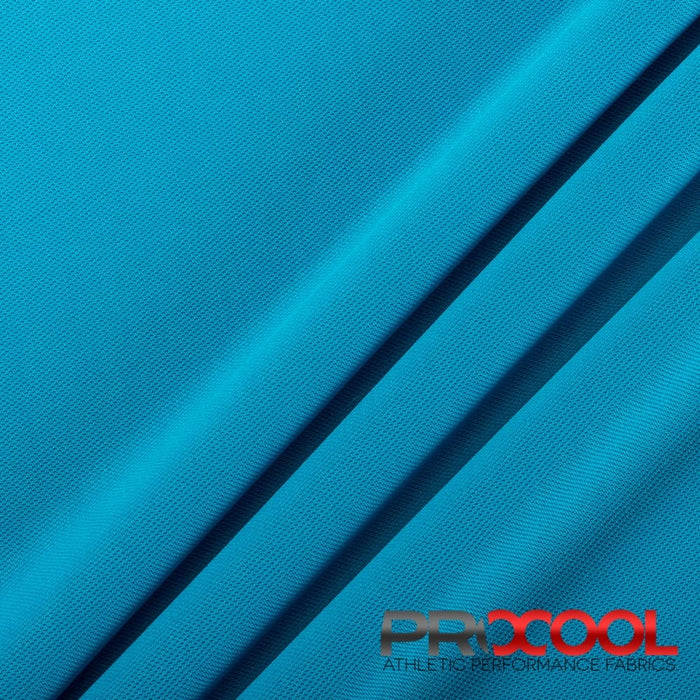 Craft exquisite pieces with ProCool® Dri-QWick™ Sports Pique Mesh Silver CoolMax Fabric (W-529) in Aqua. Specially designed for Boxing Gloves Liners. 