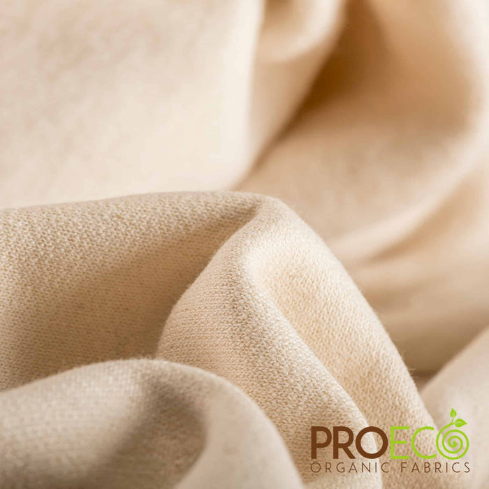 ProECO® Super Heavy Organic Cotton Fleece Silver Fabric Natural Used for Leggings